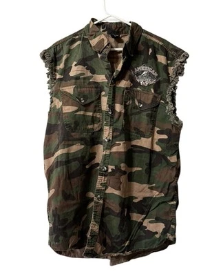Lightning Clothing Biker Shirt Men Size 3XL Sleeveless Camo American Ride USA - Image 1 of 4