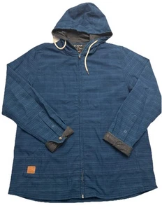 Kavu Mens Hooded Full Zip Jacket Blue Size Large Hoodie Pockets Cotton Outdoors - Picture 1 of 11