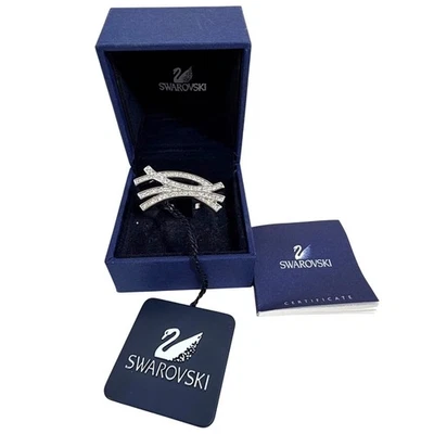 Anillo Swarovski Infinity chapado en rodio cristales talla 8,5 con certificado nuevo en caja Foto 1 de 4