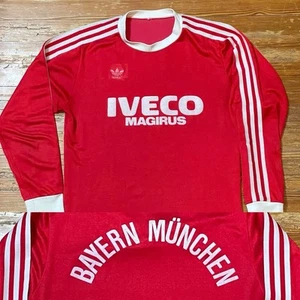 Vintage 80s Adidas Bayern Munich Soccer Jersey Football Shirt Iveco Magirus - Picture 1 of 17