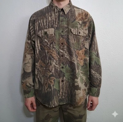 Mens Walls Real Tree Camo Long Sleeve Shirt Size 2XL USA MADE Hunting Workwear - Image 1 of 4
