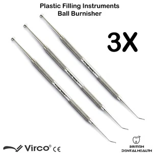 3X Ball Burnisher Amalgam Filling Composite Restorative Dental Lab Stainless St - Bild 1 von 8