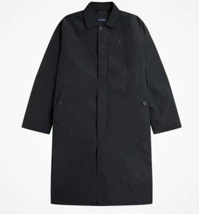 Abrigo de lluvia Fred Perry con aislamiento de botones Mac nuevo con etiquetas XXL $325 negro - Imagen 1 de 9