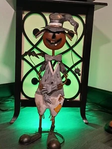 Zaer LTD Cosecha de Otoño Cabeza de Calabaza Niña Estatuilla de Metal Estatua Espantapájaros EE. UU. - Imagen 1 de 24