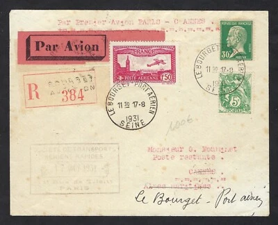 Poste Aérienne: Enveloppe PARIS-CANNES, 1ère Liaison Aérienne par STAR , Très B - Photo 1/2