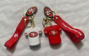 San Francisco 49ers #85 kittle and # 99 kinlaw Rubber And Metal  Keychain New!