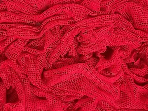 RED FISH NET AIRTEX MESH FABRIC POLYESTER NATURAL STRETCH 60" WIDTH - Picture 1 of 2
