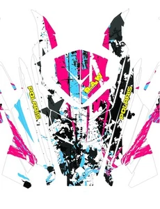POLARIS RUSH PRO-RMK 600/800 SNOWMOBILE SLED RAVE GRAPHIC KIT DECALS 2011-2015 - Picture 1 of 4