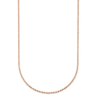 Ожерелье с цепочкой из 18-каратного розового золота с полировкой и бриллиантовой огранкой 1,2 мм сплошной плоский кабель 18 дюймов - Изображение 1 из 4