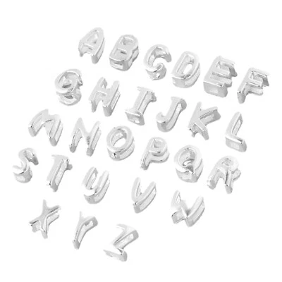 Sterlingsilber Mini A-Z Buchstabe Alphabet Initialen Gleitend Spacer Charm Beads - Bild 1 von 4