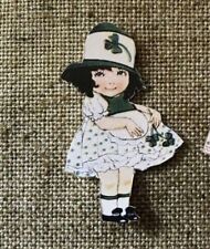 U Choose Vintage Inspired Girl Shamrock St Patricks Day Cardstock Decoration