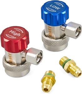 R134a Quick Coupler Adapter, Adjustable Adapters and AC Hose Fittings1/4" Flares - Picture 1 of 11