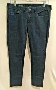 Women's J Crew Toothpick Black Stretch Denim Jeans Size 30 Dark Wash Ankle - Picture 1 of 3