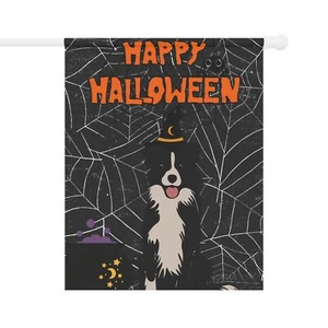 Halloween Border Collie Hund Garten Flagge - 2 Größen - tolles Geschenk für Hundeeltern! - Bild 1 von 11