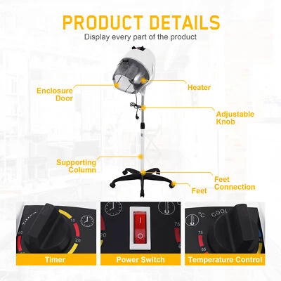 KAYESAMPRA Haartrockner Profi Friseur mit Stativ Salon Trockenhaube Haartrockenhaube 1000W