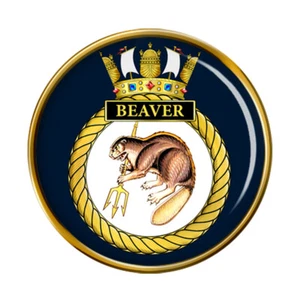 HMS Beaver, Royal Navy Pin Badge - Picture 1 of 3
