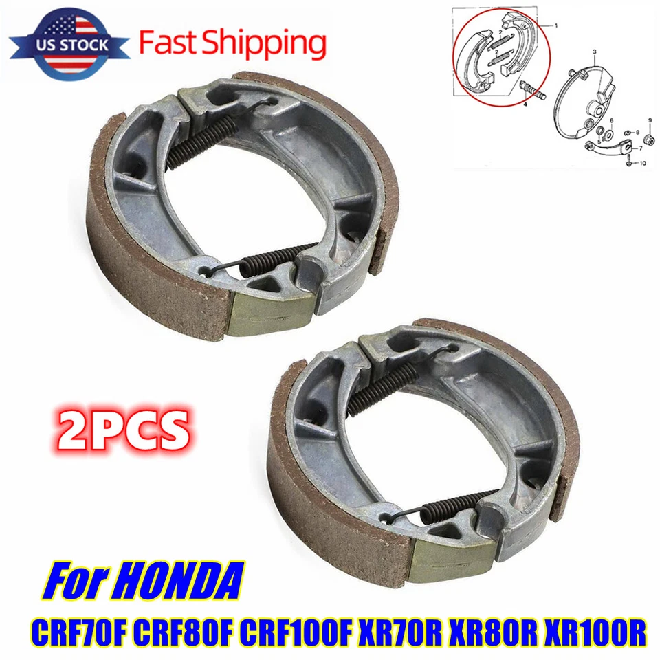 Brake Shoes Front & Rear Set For HONDA CRF70F CRF80F CRF100F XR70R XR80R XR100R - Изображение 1 из 4