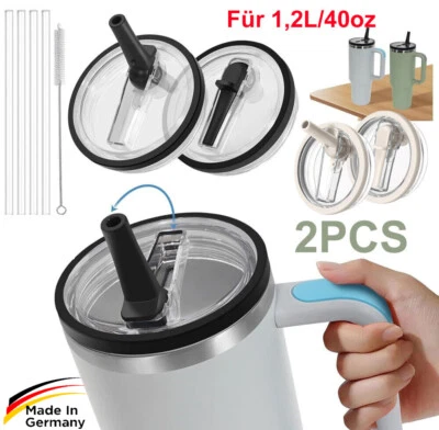 Ersatz Deckel Set für isolierte Trinkflaschen mit Strohhalm 1,2 Liter / 40oz DHL - Bild 1 von 4