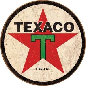 Letrero de metal a gas Texaco estilo vintage Texas Star acabado envejecido en T - Imagen 1 de 3