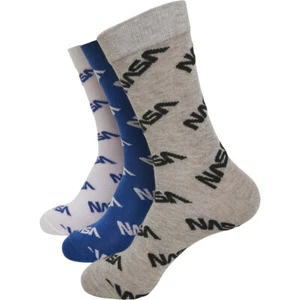 Mister Tee Nasa Allover Socks 3-Pack Print Socks Space Astronaut Unisex 35-50 - Picture 1 of 5