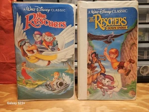 The Rescuers & The Rescuers Down Under VHS Set, Disney Black Diamond Clamshell - Picture 1 of 5