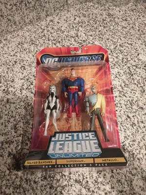 Figura de acción ilimitada DC Universe Justice League paquete de 3 Superman Metallo nueva Foto 1 de 2