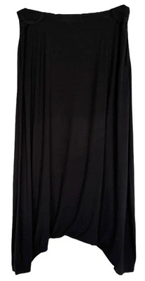 Eileen Fisher Petite Harem Pants Elastic Waist Side Pockets Jersey Knit Black MP - Image 1 of 4