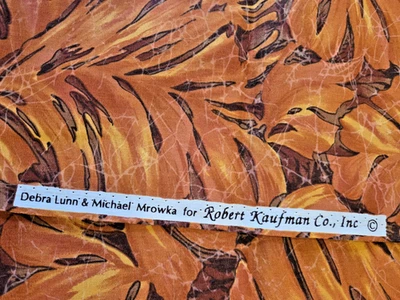 Tela Robert Kaufman Batik naranja hoja de Monstera de 5 yardas de algodón Lunn & Mrowka Foto 1 de 4