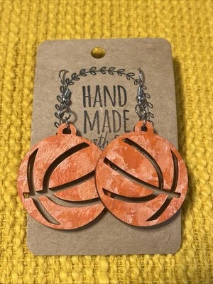 Pendientes Temáticos Naranja Equipo Deportivo Baloncesto NUEVO Foto 1 de 4