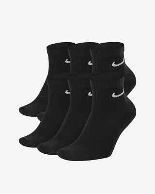 Nike Calcetines Unisex Everyday Da Training De Tobillo (6 Pares) - 010 (Negro / - Imagen 1 de 4