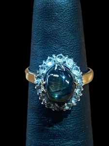 Anello in pietra di crisoberillo occhio di gatto oro giallo 14 carati 2,7 dwt misura: (MP1042789) - Foto 1 di 3