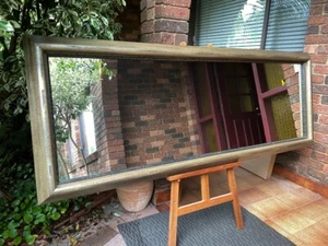 Large Full Length Wall Mirror Rustic Aged Champagne Gold Frame 200x79cm - Picture 1 of 5
