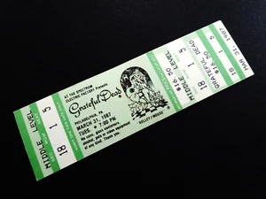 Grateful Dead Ticket Spectrum Philadelphia PA 3/31/87 3/31/1987 Mouse Jester Art - Picture 1 of 12