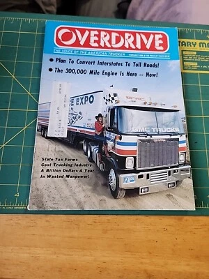 Feb 1984 OVERDRIVE TRUCKER MAGAZINE Freightliner Peterbilt Etc Missing 2 Pages - Image 1 of 4