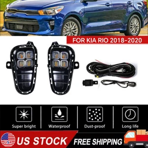 For KIA Rio 2018/2019/2020 LED DRL Daytime Running Light Front Fog Lamps w/ Tutc - Picture 1 of 20
