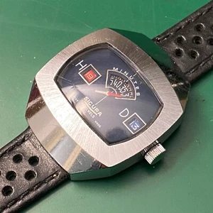Orologio Sicura Jumphours Saltarello carica manuale Vintage ‘70s blue dial - Foto 1 di 12