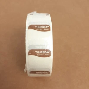 DayMark DissolveMark Thursday Day Dot Food Prep Labels .75" Square 1000 ct - Picture 1 of 3