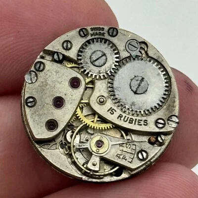 22mm Rolex Rolco 15 Rubies Military Trench Watch Movement Sub Seconds PARTS - Image 1 of 4