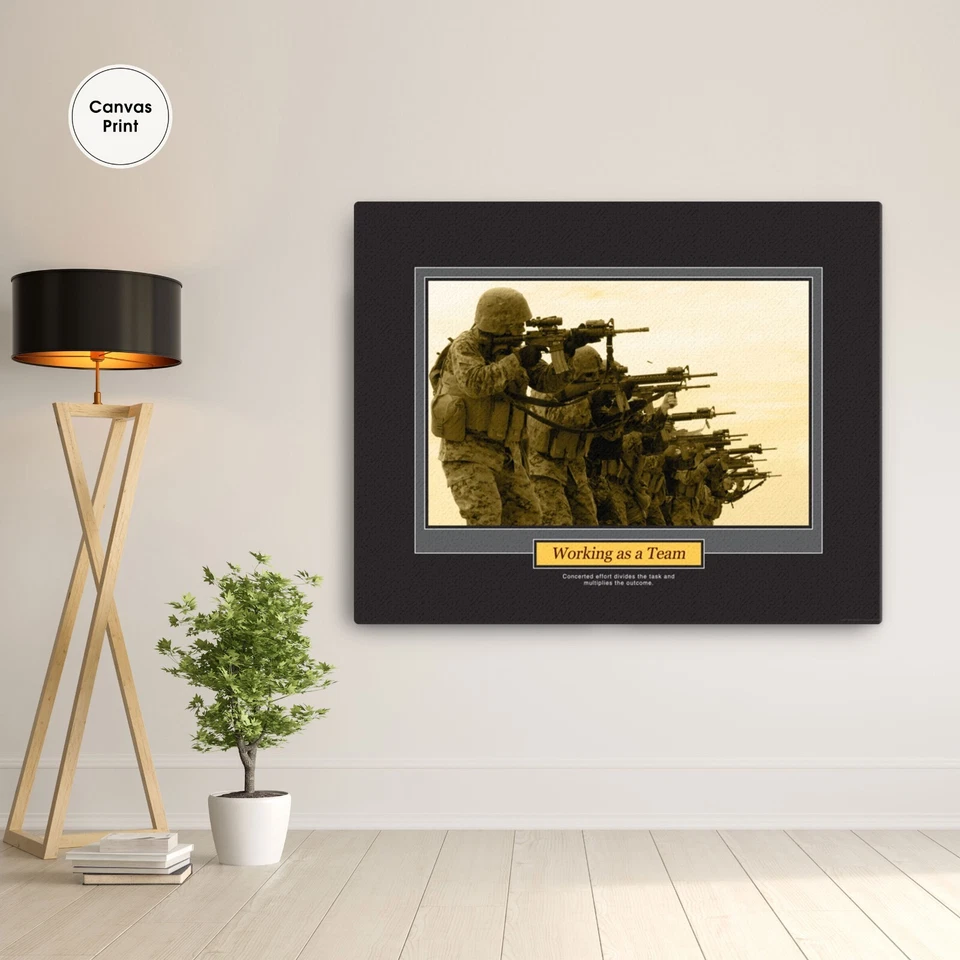 Pôster motivacional, trabalhando em equipe, arte de parede motivacional, motivacional - Imagem 1 de 1