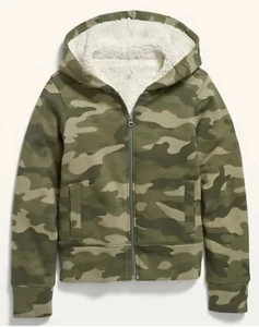 Old Navy Kids Girls Size XS (5) Camo Cozy Sherpa-Lined Zip Up Hoodie .. $35 - Picture 1 of 2