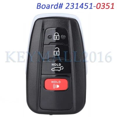 231451-0351 Smart Remote Key Fob for Toyota RAV4 2019 2020 2021 2022 HYQ14FBC Foto 1 de 4
