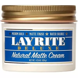 Layrite Natural Matte Cream Medium Hair Hold Soft Matte Styling Finish 120g - Picture 1 of 3