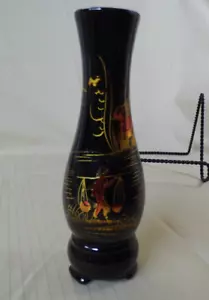 Fuzhou Chinese Lacquer Vases 7.5” Tall - Picture 1 of 11