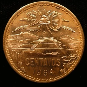 1964 Mexico 20 Centavos BU KM 440 (258) - Picture 1 of 4