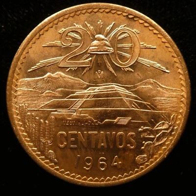 1964 年墨西哥 20 Centavos BU KM 440 (258) — 第 1/4 张图片