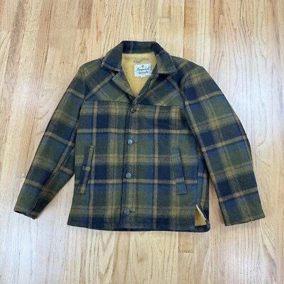 Vintage Imperial Guard Jacket Wool Lined Plaid Sportswear Flannel Coat Sz 36 - Image 1 of 4