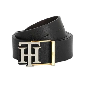 Tommy Hilfiger Hombre Correa de Cuero Reversible Formal Y Cinturón, Oro Acabado - Imagen 1 de 6