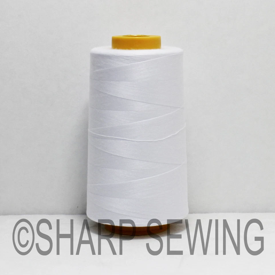 1 SPOOL WHITE SPUN POLYESTER - QUILTING SERGER SEWING THREAD 6000 YARDS T27 #651 - Image 1 of 1