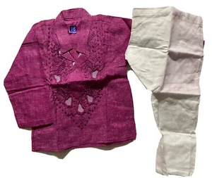Niños Talla 16 India Pakistán 6 mth-1 año Kurta pijama Bollywood púrpura algodón-2 piezas - Imagen 1 de 10