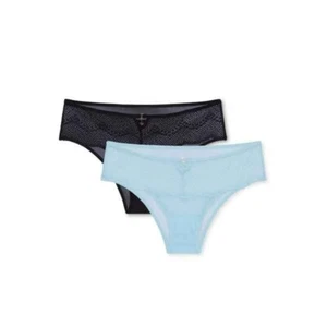 Adored by Adore Me Women’s Morgan Lace and Mesh Cheeky Underwear, 2-Pack, Size S - Picture 1 of 5